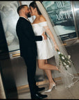 Ribbon Trim Ankle Length Veil
