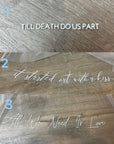 Single tier gathered veil with text