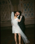 Ribbon Trim Ankle Length Veil