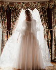 Ella 2-Tier Gathered Lace Trim Veil