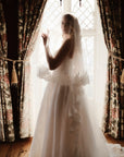 Ella 2-Tier Gathered Lace Trim Veil