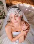 Jackie Capped Veil - Embellished Juliet style cap veil