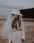 Tulle Blusher Boater Hat