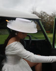 Pearl Tulle Boater Hat