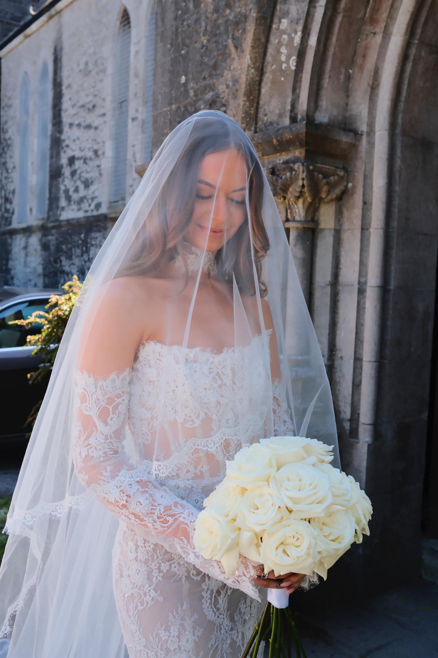 Austin Lace Trim Veil