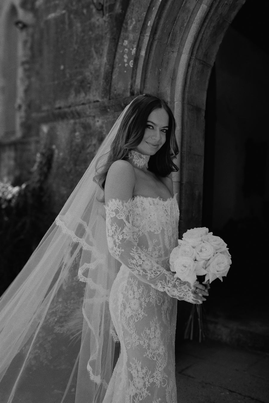 Austin Lace Trim Veil