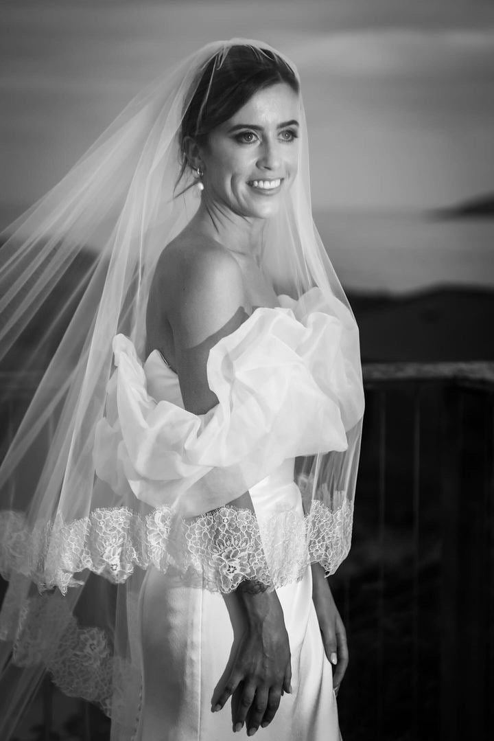 Lucinda 2-Tier Lace Trim Veil