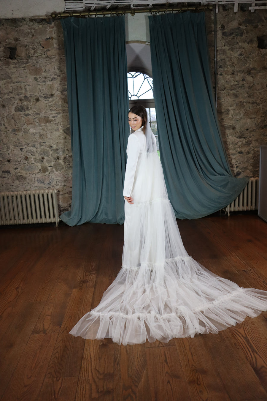 300cm Ruffle Straight Edge Veil