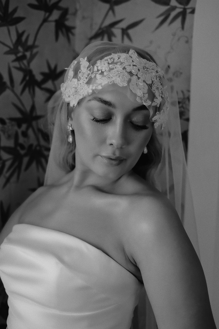 Jackie Capped Veil - Embellished Juliet style cap veil