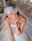 Jackie Capped Veil - Embellished Juliet style cap veil