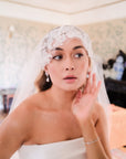 Jackie Capped Veil - Embellished Juliet style cap veil