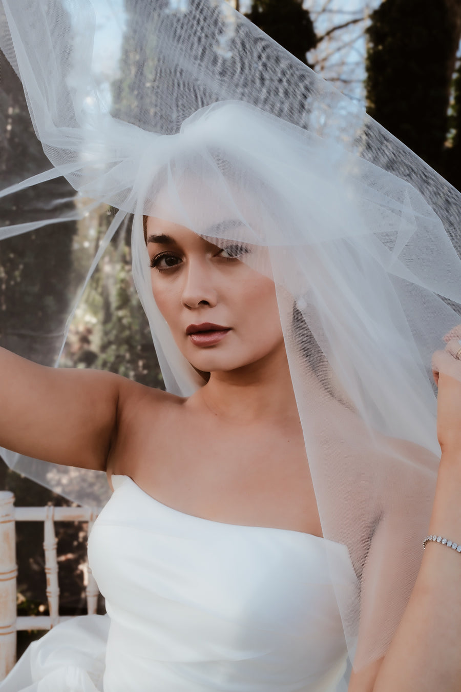 Gathered 2-Tier Tulle Veil