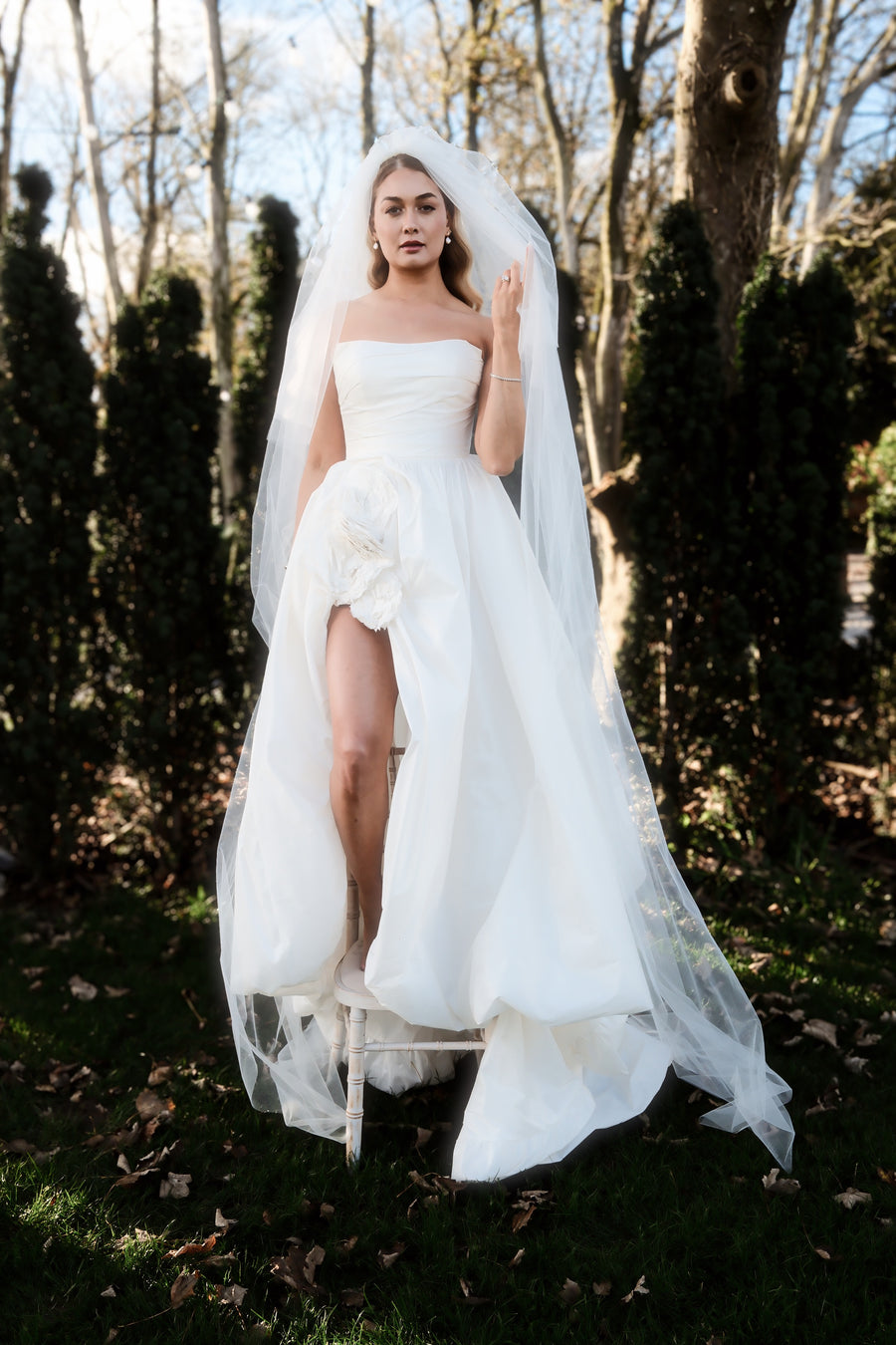 Gathered 2-Tier Tulle Veil