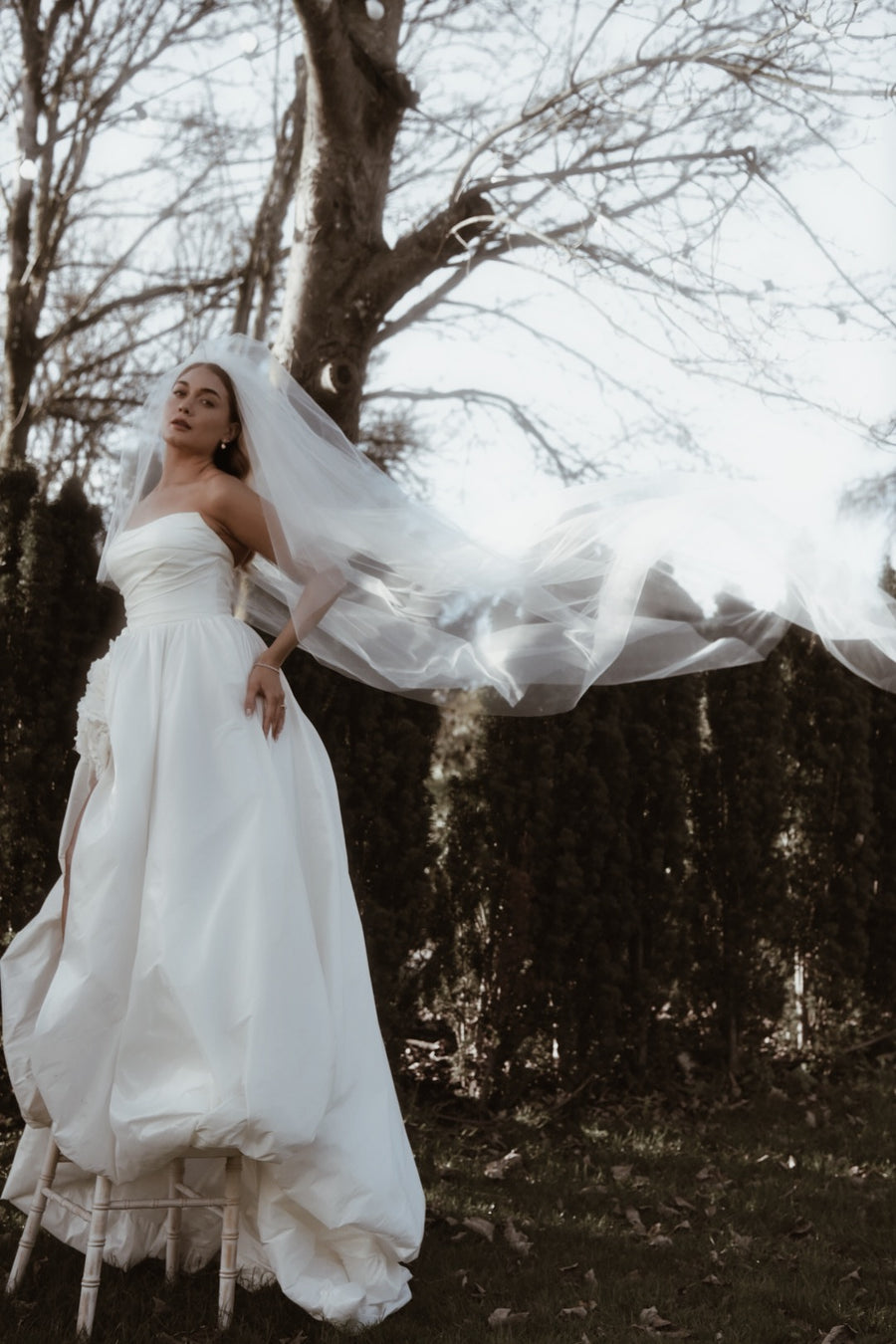 Gathered 2-Tier Tulle Veil
