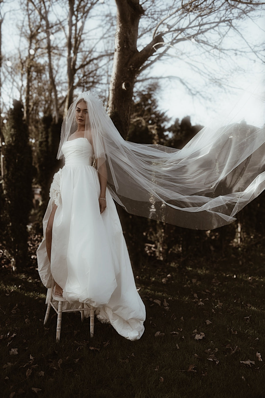 Gathered 2-Tier Tulle Veil