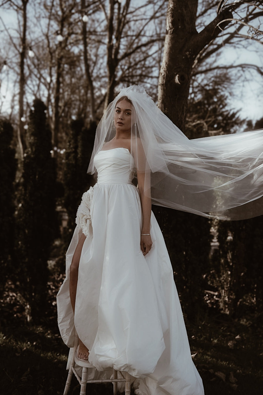 Gathered 2-Tier Tulle Veil