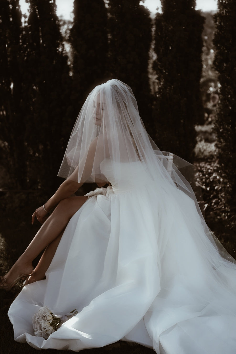 Gathered 2-Tier Tulle Veil